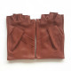 Leather mittens of lamb cognac "PILOTE".