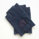 Leather mittens of lamb blue berry "PILOTE".