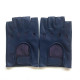 Leather mittens of lamb blue berry "PILOTE".