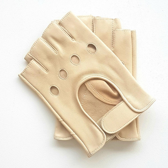 Leather mittens of lamb parchment "PILOTE".