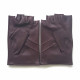 Leather mittens of lamb burgundy "PILOTE".