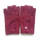 Leather mittens of lamb new antique pink "PILOTE".