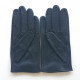 Leather gloves of lamb navy "AUDREY".