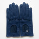 Gants en cuir d'agneau indigo "AUDREY".