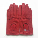 Gants en cuir d'agneau rouge "AUDREY".