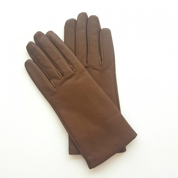 Gants en cuir d'agneau biscuit "CAPUCINE".