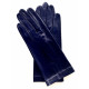 Gants en cuir bleu marine d'agneau "CAPUCINE".