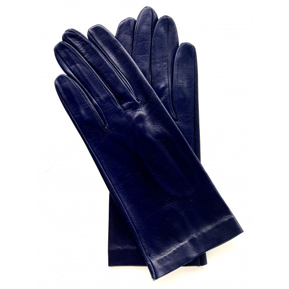 Leather gloves of lamb navy "CAPUCINE"