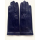 Leather gloves of lamb navy "CAPUCINE"