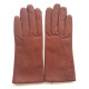 Leather gloves of lamb dark cognac "CAPUCINE".
