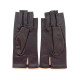 Leather mittens of lamb brown "JEANNE"