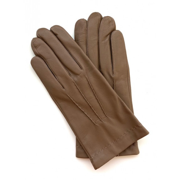 Gants en cuir d'agneau taupe HENRI".