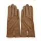 Gants en cuir d'agneau taupe HENRI".