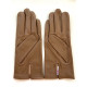 Leather gloves of lamb taupe "HENRI".