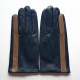 Leather gloves of lamb navy and clay "AKI".