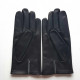 Leather gloves of lamb black and grey "AKI".