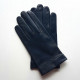 Leather gloves of lamb navy "GUILHEM".