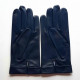 Gants en cuir d'agneau navy "GUILHEM".