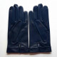 Leather gloves of lamb navy "GUILHEM".