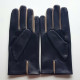 Gants en cuir d'agneau prune et mastic "TWIN H".