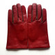 Leather gloves of lamb red h and havana "TWIN H"