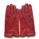 Leather gloves of lamb red h and havana "TWIN H"