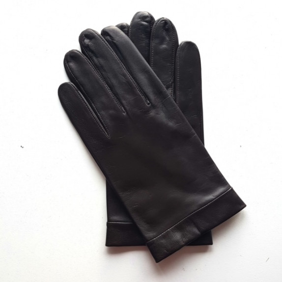 Leather gloves of lamb brown "GUILHEM".