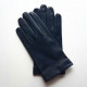 Leather gloves of lamb black "GUILHEM".