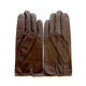 Gants en cuir d'agneau marron "STEEVE".