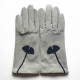Leather gloves of lamb dove and navy "HANA"