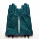 Leather gloves of lamb green, amethyst and black "CISTE".