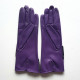 Leather gloves of lamb améthyst and black "GINA".