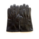 Leather gloves of lamb black and white "PIERRE".
