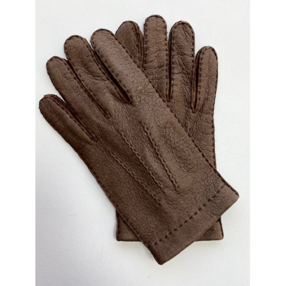 Gants en cuir de pécari vison "JOSEPH".