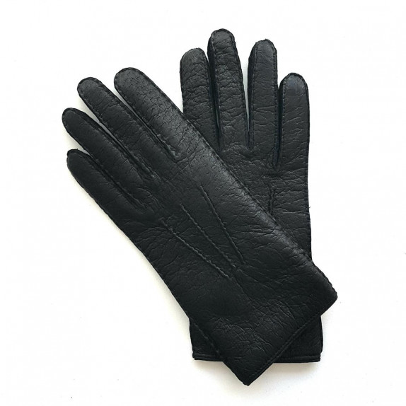Leather gloves of peccary black "PAUL".