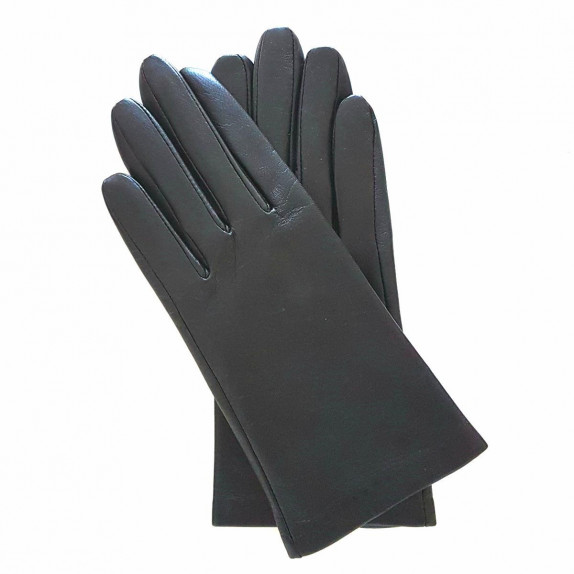 Leather gloves of lamb touchscreen black "CAPUCINE PHONE"