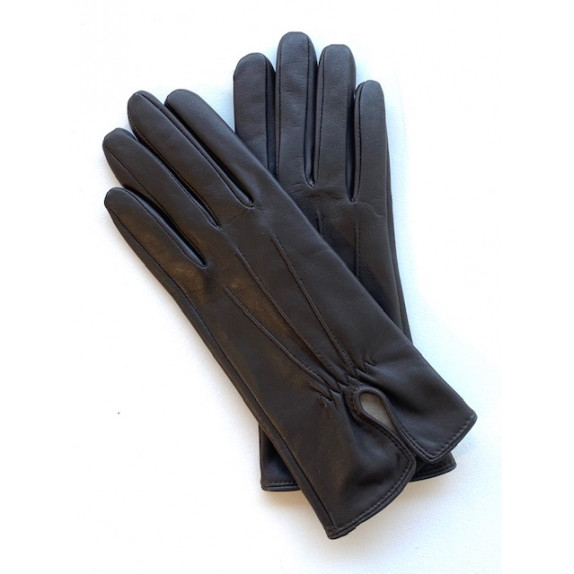 Leather gloves of lamb brown "JULIE".