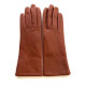 Leather gloves of lamb cognac lining cashmere "COLINE"