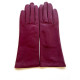 Gants en cuir d'agneau cassis "COLINE".