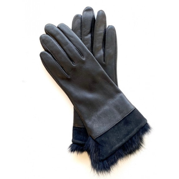 Leather gloves of lamb chocolate "STEPPE"