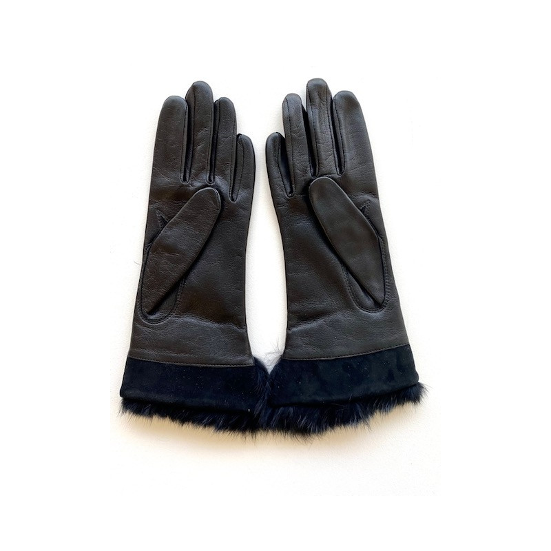 Gants femme Corinna - Accessoires en cuir fourrés lapin