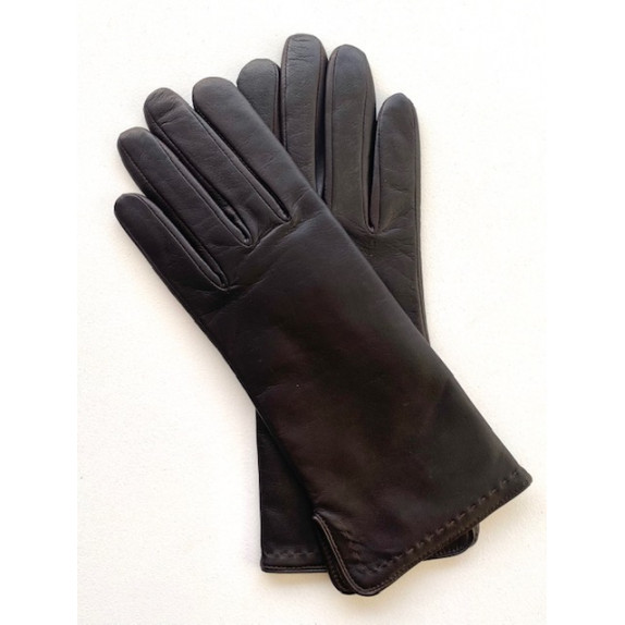 Leather gloves of lamb putty "VIOLETTE"