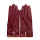 Gants en cuir d'agneau rouge "ANEMONE".