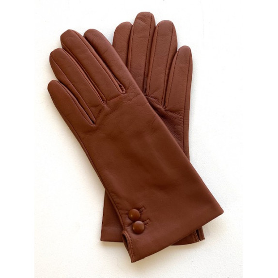 Leather gloves of lamb cognac"CLEMENTINE"