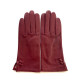 Gants en cuir d'agneau bordeaux "CLEMENTINE".