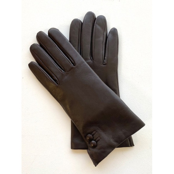 Leather gloves of lamb brown "CLEMENTINE"