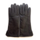 Gants en cuir d'agneau marron "VIOLETTE".