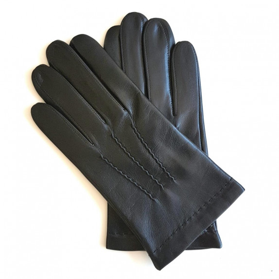 Touch leather gloves of lamb black "HENRI".