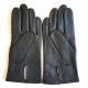 Gants en cuir d'agneau tactile noir "HENRI".