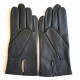 Touch leather gloves of lamb black "HENRI".